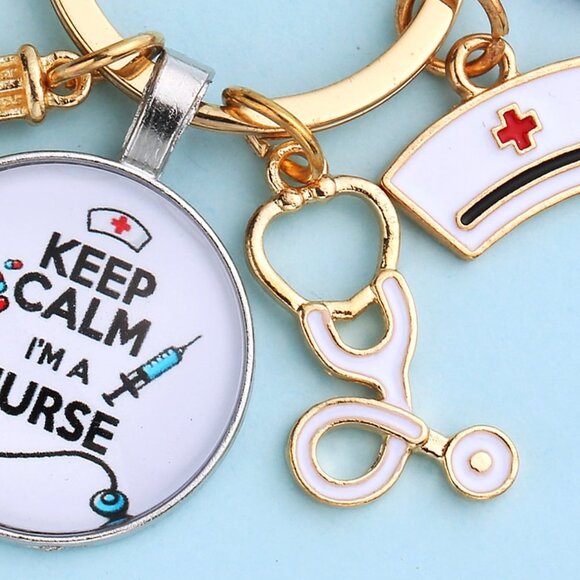 Doctor/Nurse Stethoscope & Thermometer Keychain , Medical Keychain, Key Holder - Picture 4 of 4